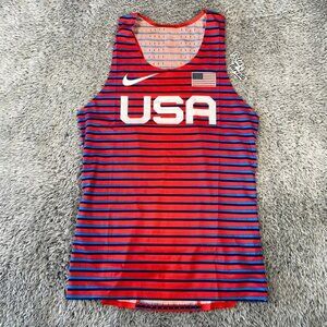 Nike Team USA Track & Field Singlet Sizes Men Red Blue White MUSA AO8502-602